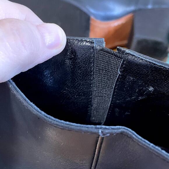 Rachel Comey Size 7 Booties Mars Ankle Boots Leather Black Slip-on Stacked Heel - Picture 11 of 13